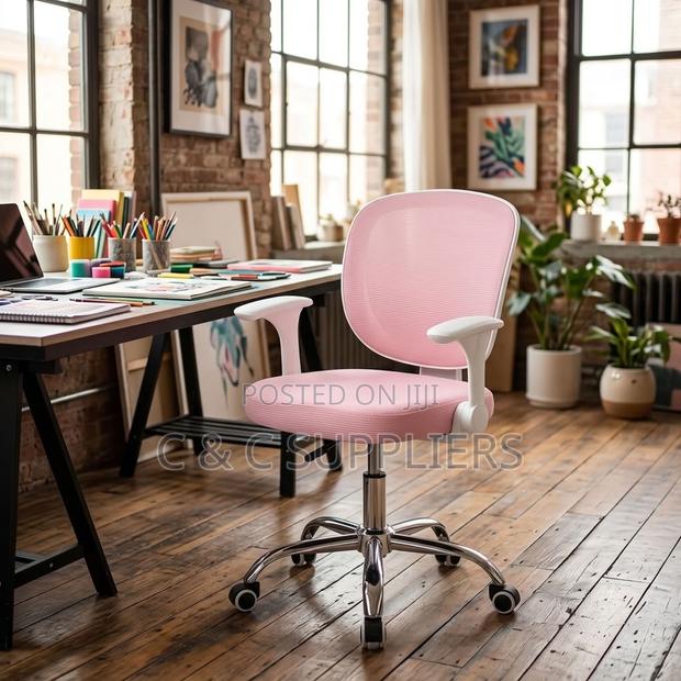 Adjustable Ergonomic Kid's Pink Chair - thumbnail 9