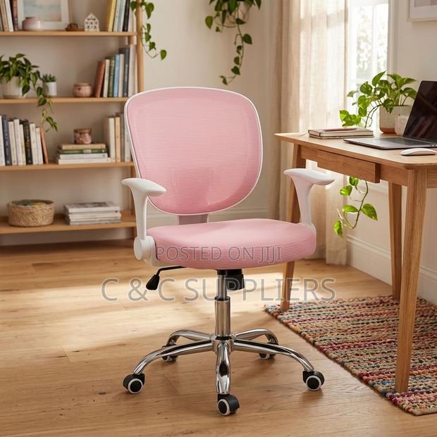 Adjustable Ergonomic Kid's Pink Chair - thumbnail 4