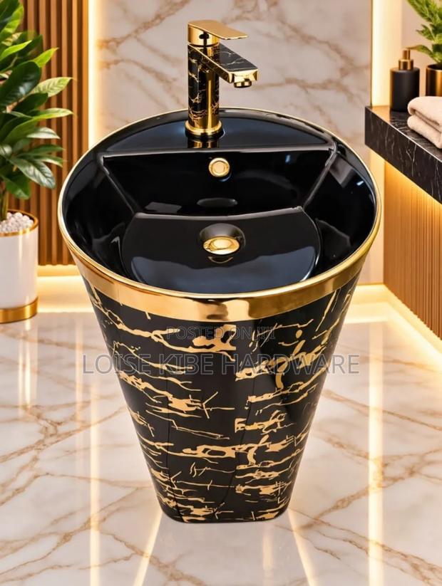Gold Free Standing Handwash Basin Available - main view