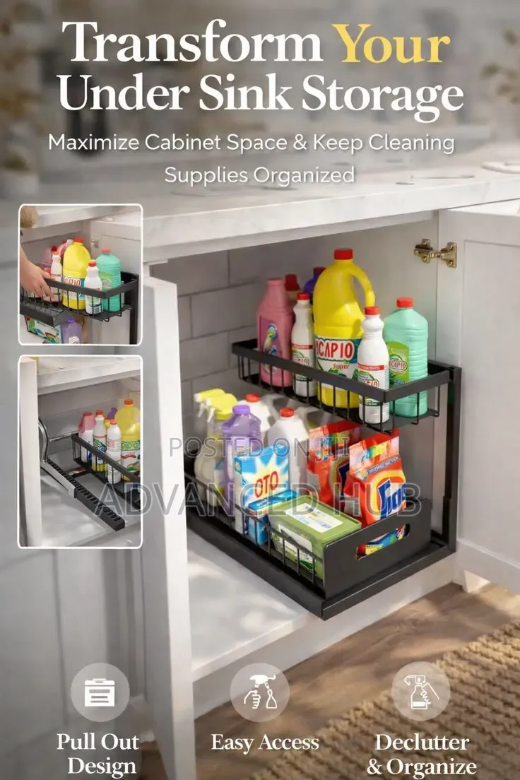 2tier Metallic Sliding Multipurpose Kitchen Spice Rack