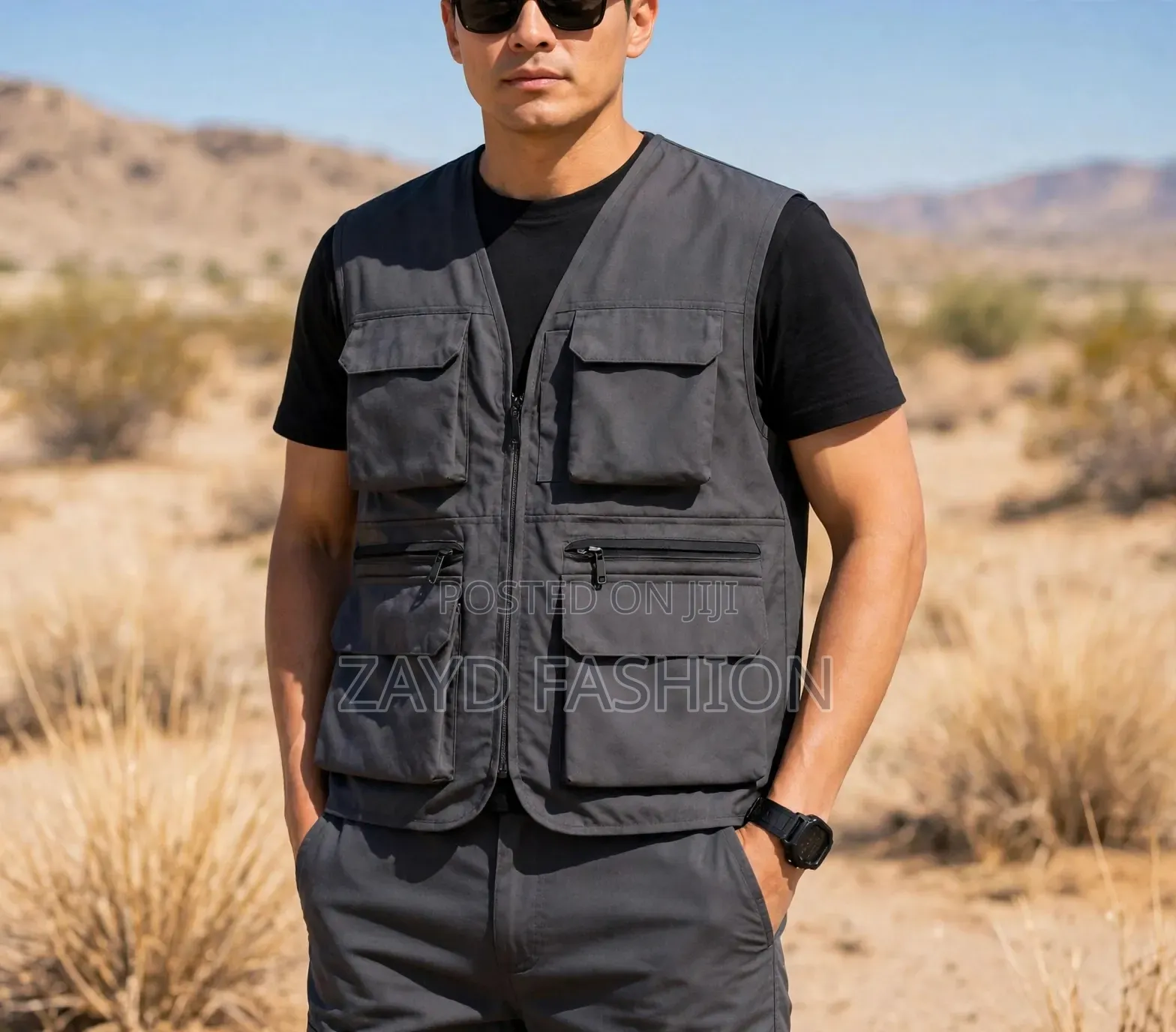 Grey Sleeveless Tactical Jacket