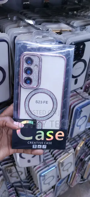 Transparent Glitter-Plated Magnetic Case for the Samsung Galaxy S23 FE