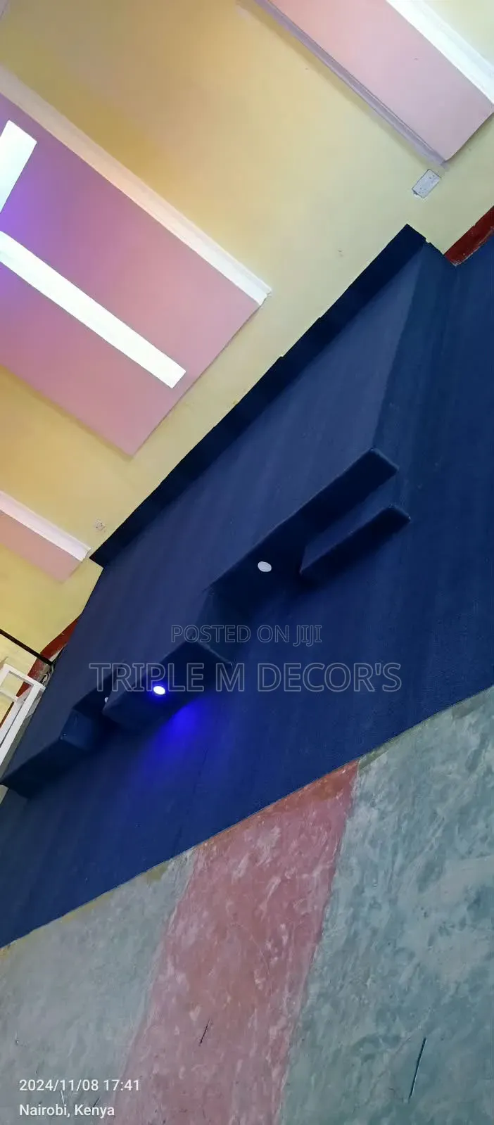 Deep Blue 4mm Delta Carpet for Mosques & Prayer Rooms