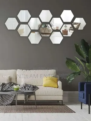Hexagonal Shape Acrylic Mirrors 12pcs