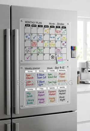 Magnetic Monthly & Weekly Planner Acrylic Fridge Calendar Set
