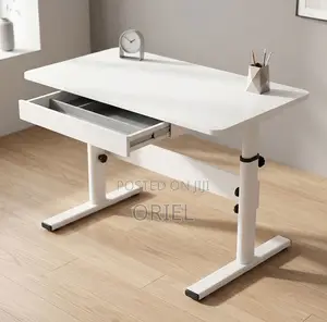 Office Desk : 1200Mm Manual Adjustable White Desk