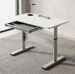 Office Desk : 1200Mm Manual Adjustable White Desk