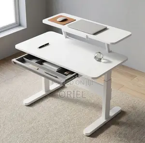 Office Desk : 1200Mm Manual Adjustable White Desk