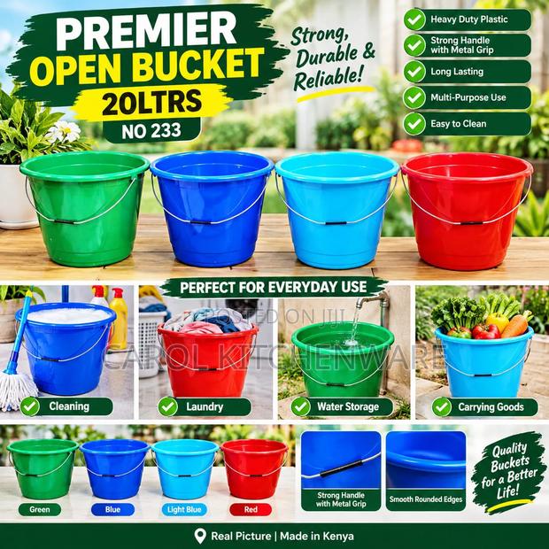20 LTR Plastic Open Bucket - thumbnail 2