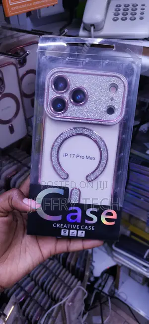Electroplated Silver and Pink Glitter MagSafe Case iPhone 17 Pro Max