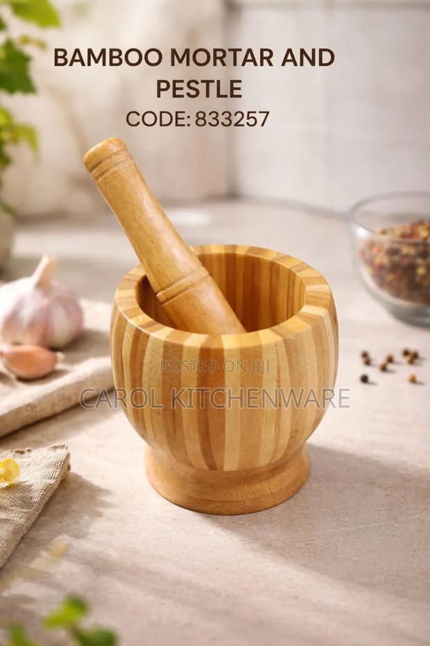 Bamboo Mortal and Pestle - main view