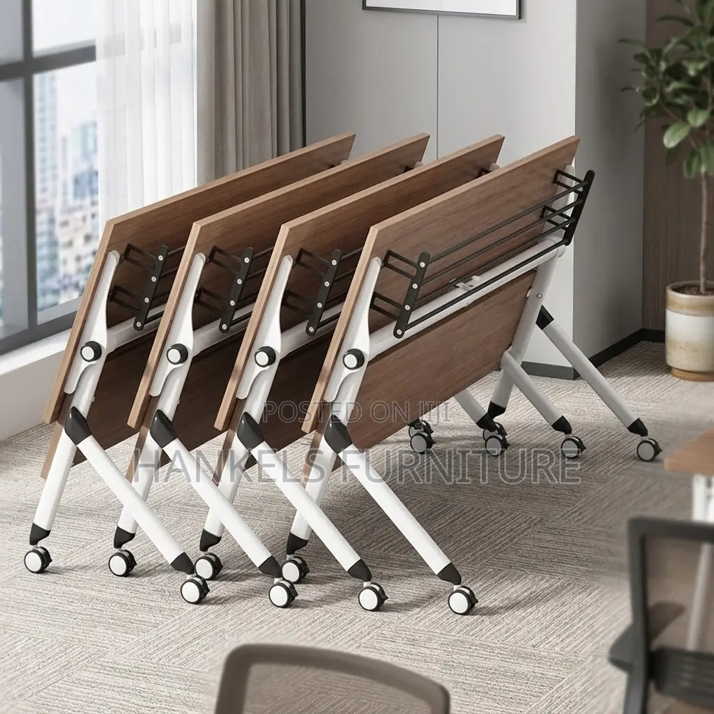 1.4M Foldable Training Table With Wheels