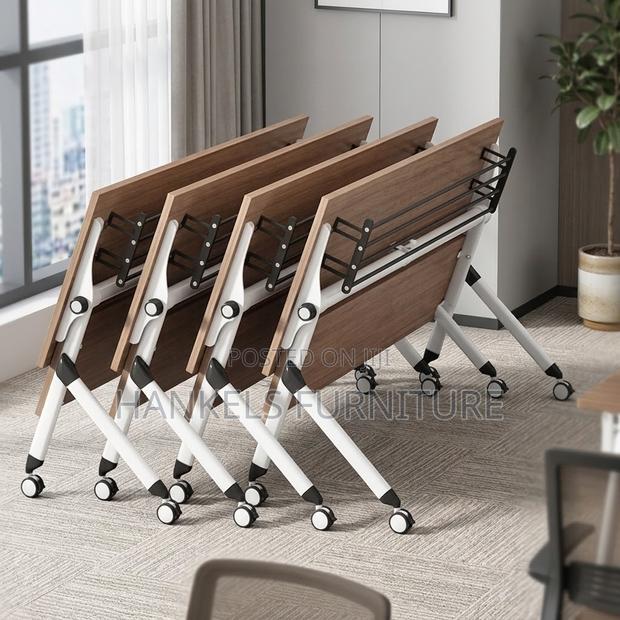 1.4M Foldable Training Table With Wheels