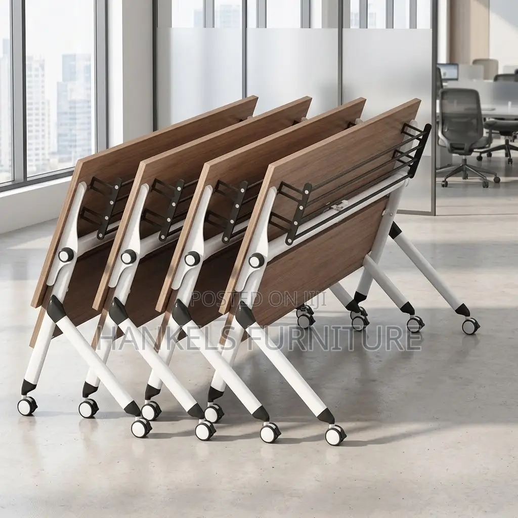 1.4M Foldable Training Table With Wheels