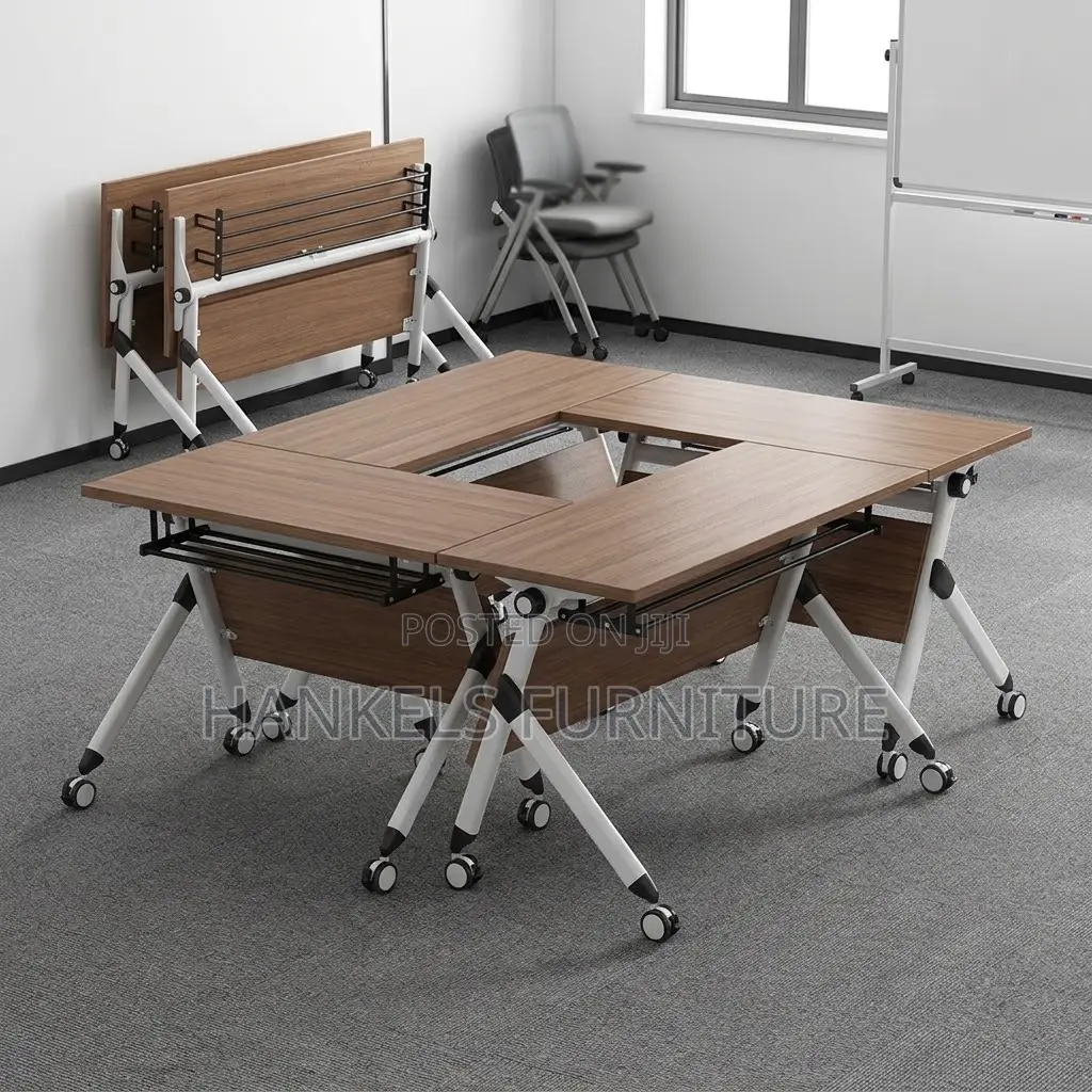 1.4M Foldable Training Table With Wheels