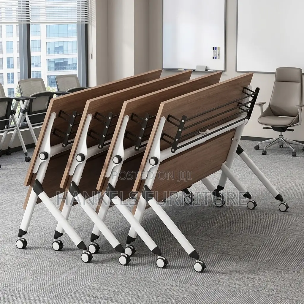 1.4M Foldable Training Table With Wheels