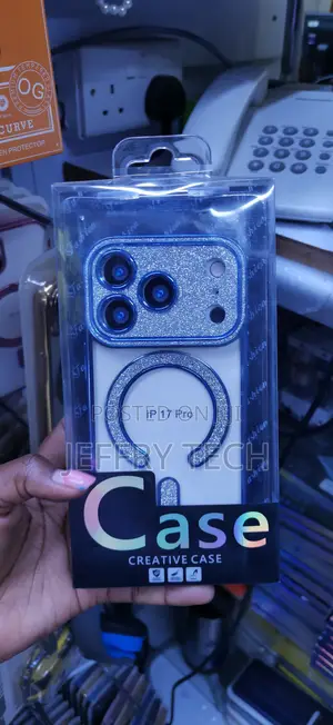 Glittery, Clear MagSafe Protective Phone Case for the iPhone 17 Pro