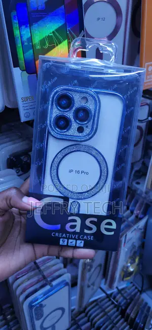 Clear, Sparkly MagSafe Case for iPhone 16 Pro Featuring Glitter
