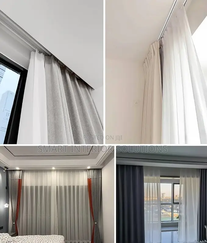 Double Curtain Rail With Hooks