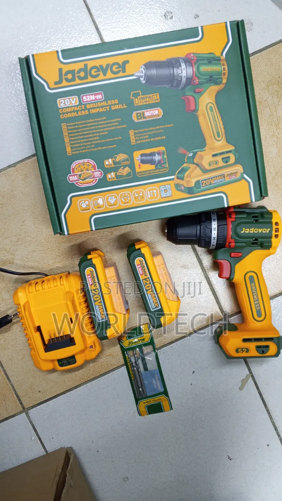 Jadever 20v Brushless Motor Drill/20v 52nm Jadever Brushless Drill
