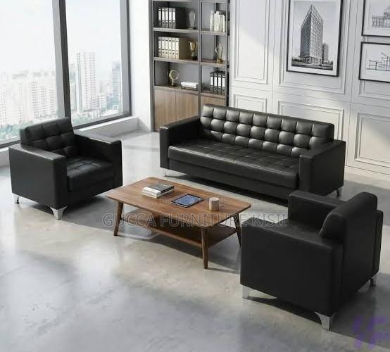 5 Seater Leatherette Office Reception Couch - main view