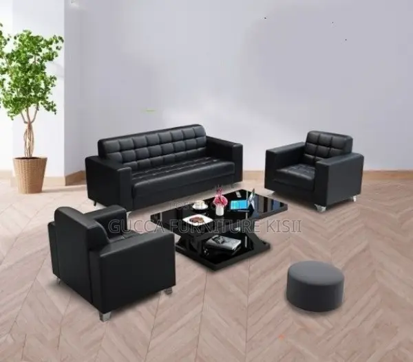 5 Seater Leatherette Office Reception Couch