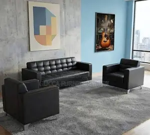 5 Seater Leatherette Office Reception Couch