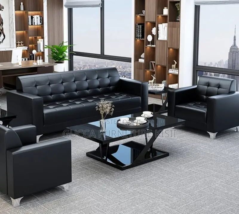 5 Seater Leatherette Office Reception Couch