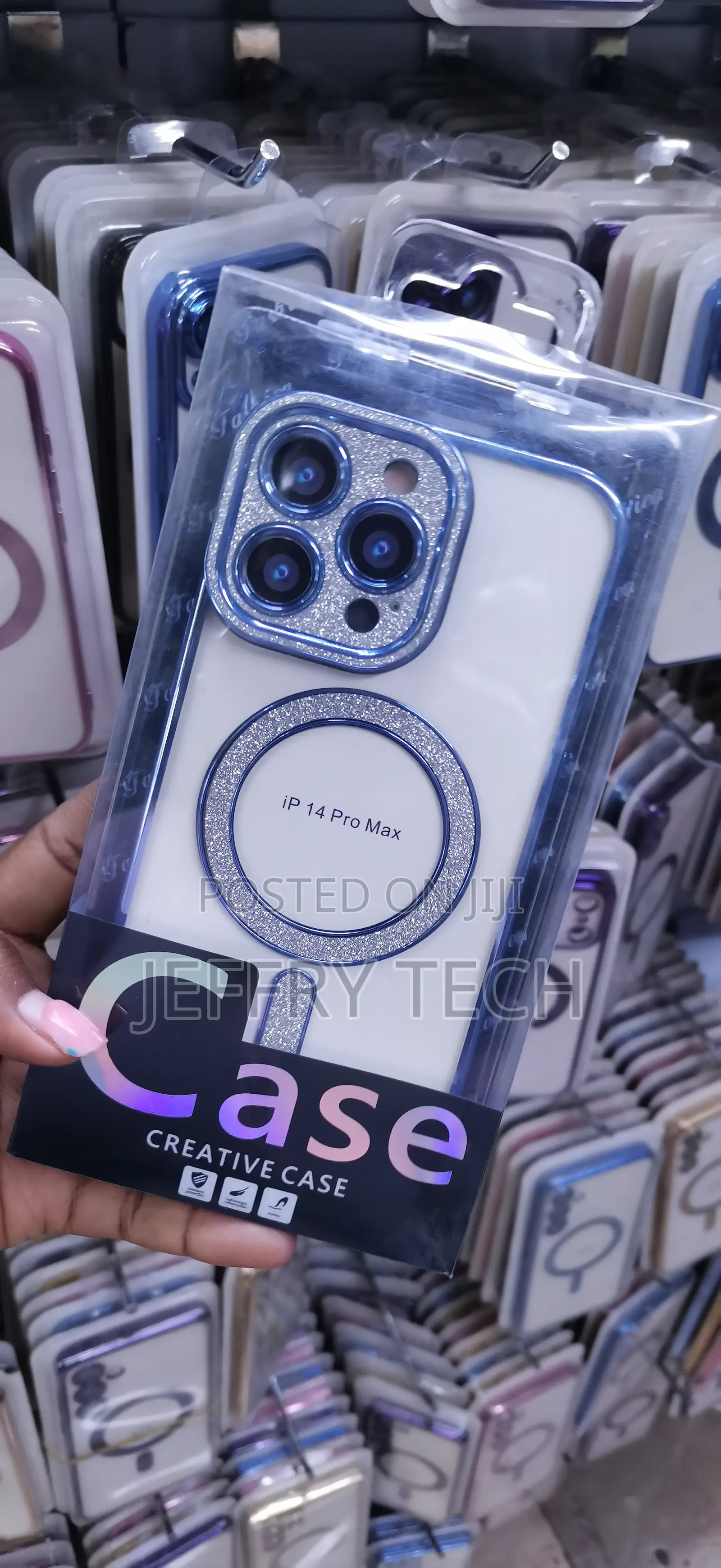 Glitter MagSafe-compatible Transparent Case a Camera Lens Protector