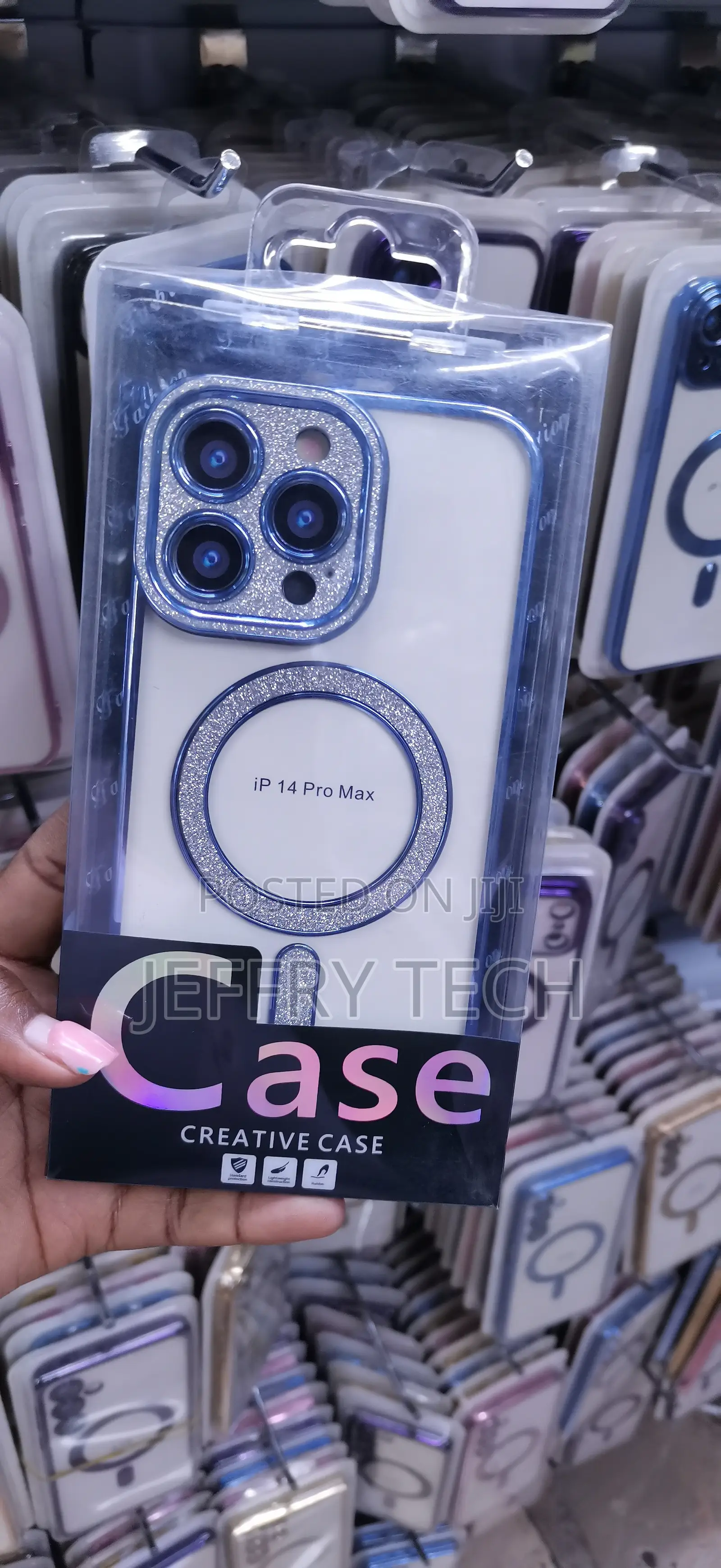 Glitter MagSafe-compatible Transparent Case a Camera Lens Protector