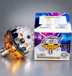 Disco Light Bulb Bayonet Rotating Crystal Magic Ball Multicolor 6 LED