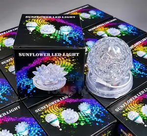 Sunflower LED Light Rotating Crystal Magic Ball Disco Party Stage Lamp