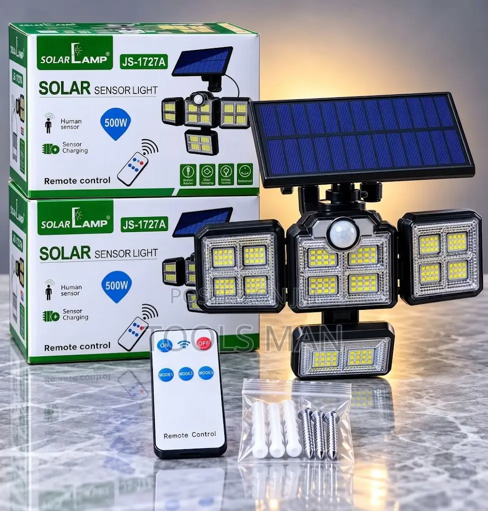 Solar Flood Security Light Human Motion Sensor 500W JS-1727A Remote