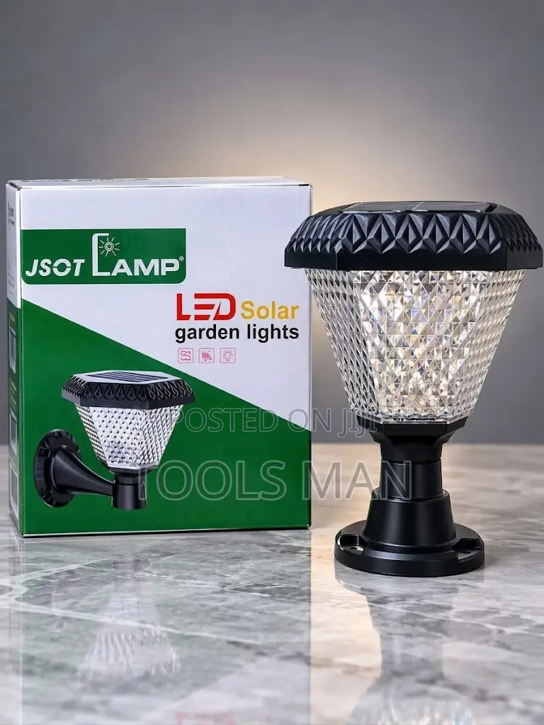 Solar Garden Gate Pillar Post Light Diamond Crystal Outdoor Wall Lamp