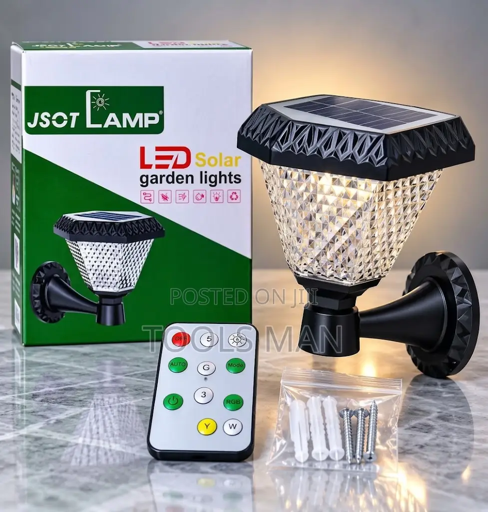 Solar Garden Gate Pillar Post Light Remote Wall Outdoor JSOT Lamp