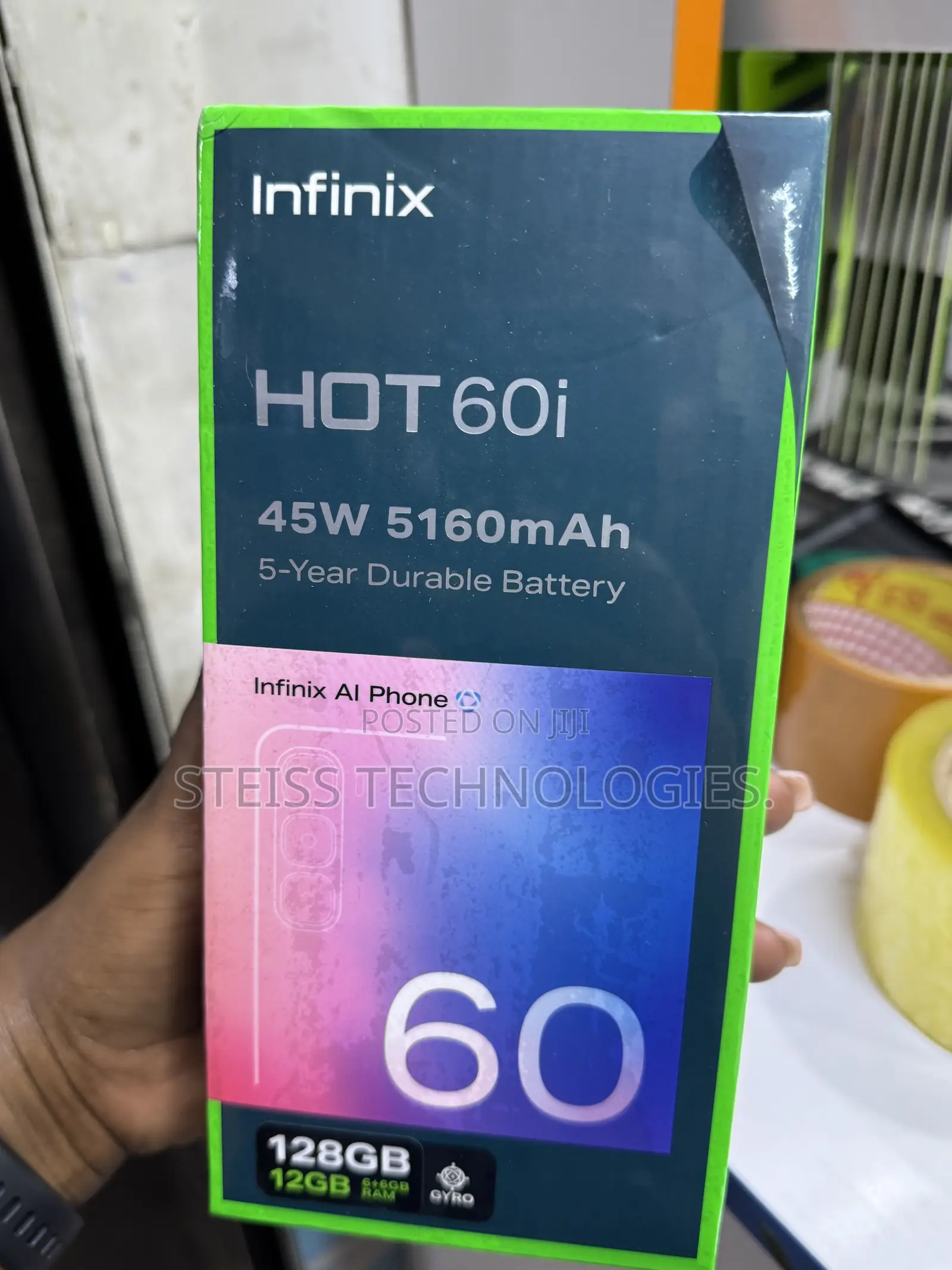 New Infinix Hot 60i 128 GB Black