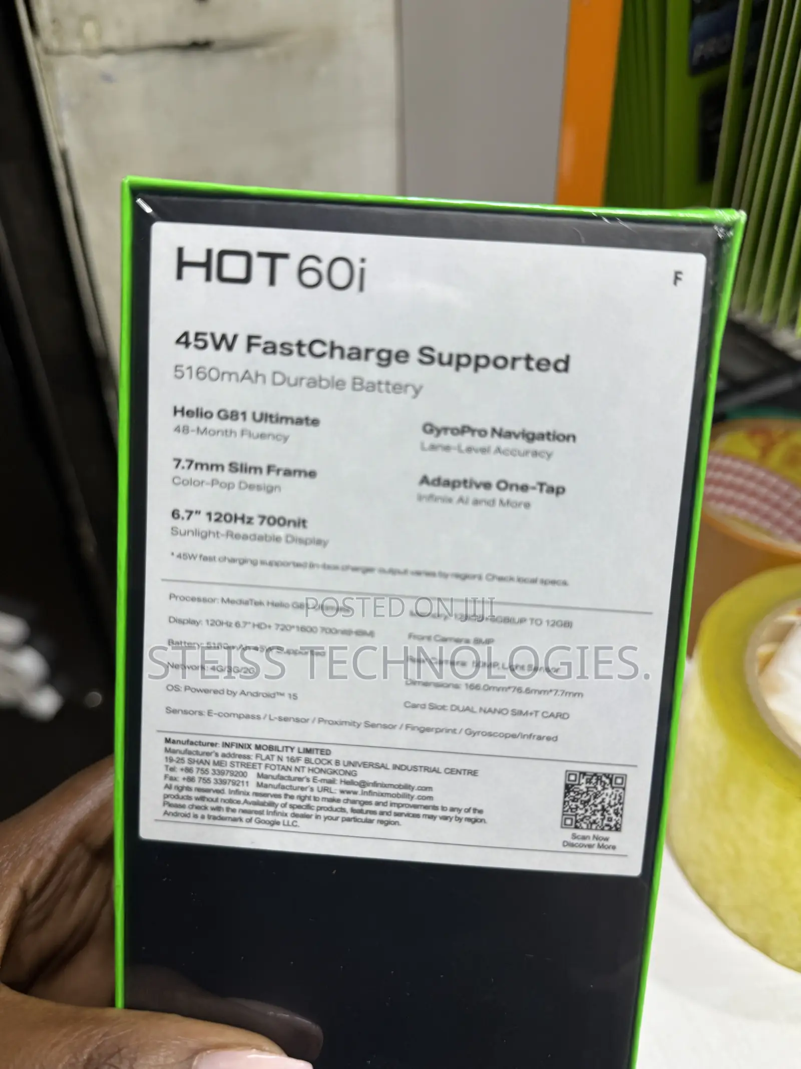 New Infinix Hot 60i 128 GB Black