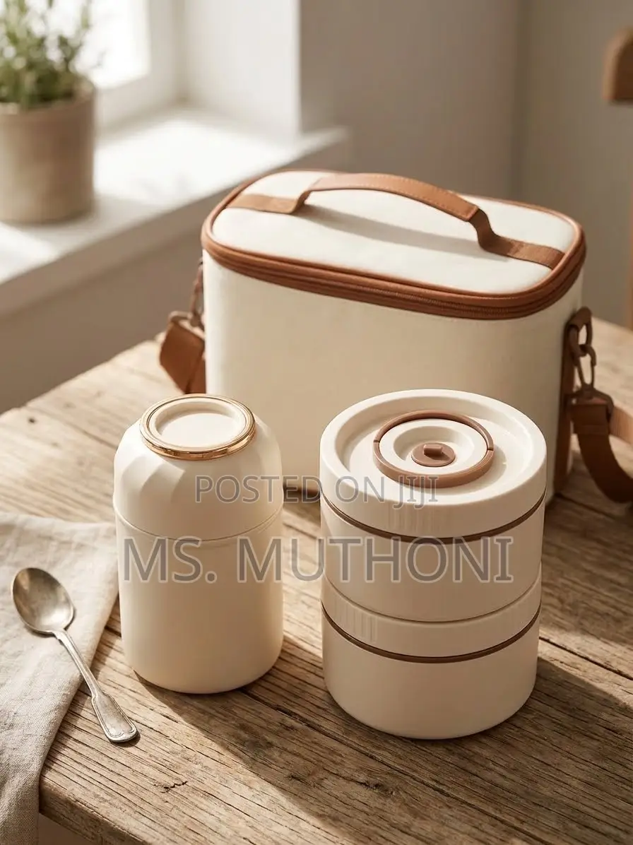 Insulate Lunch / Picnic Set With a Spoon and Bag