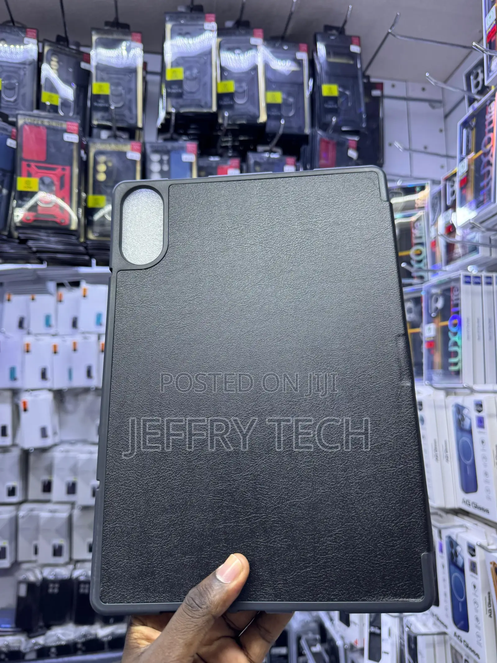 Tri-Fold Smart Folio Tablet Case a Textured Black Samsung Galaxy Tab