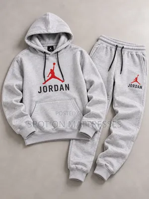 Heavy Cotton Jordan Boys Tracksuits. Age 2-16 Years. Grey/Black&Red.