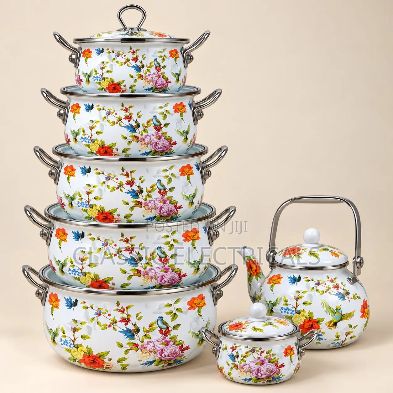 Enamel12pcs Cookware Set With a Kettle at Ksh8499