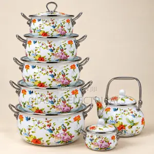 Enamel12pcs Cookware Set With a Kettle at Ksh8499