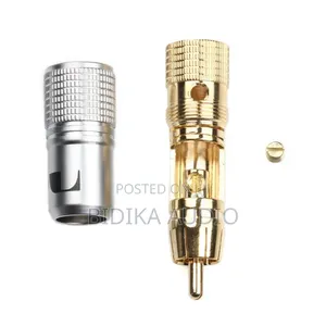 Gold Plated Copper Audio Connector RCA Plug for Wire Adapter Connector