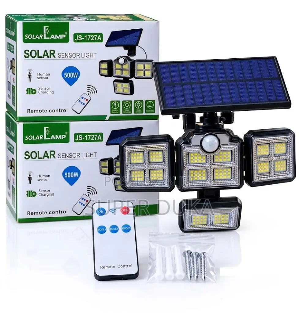 Foldable Solar Flood Security Light Motion Sensor 500W JS-1727A Remote