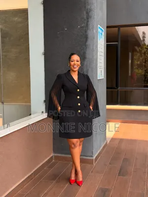 Fashion Black Double Breasted Blazer Dress