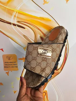 Designer Brown Gucci Open Sandals/Slides