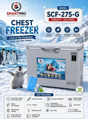 *Smartpro Freezer 275G Double Door 225L