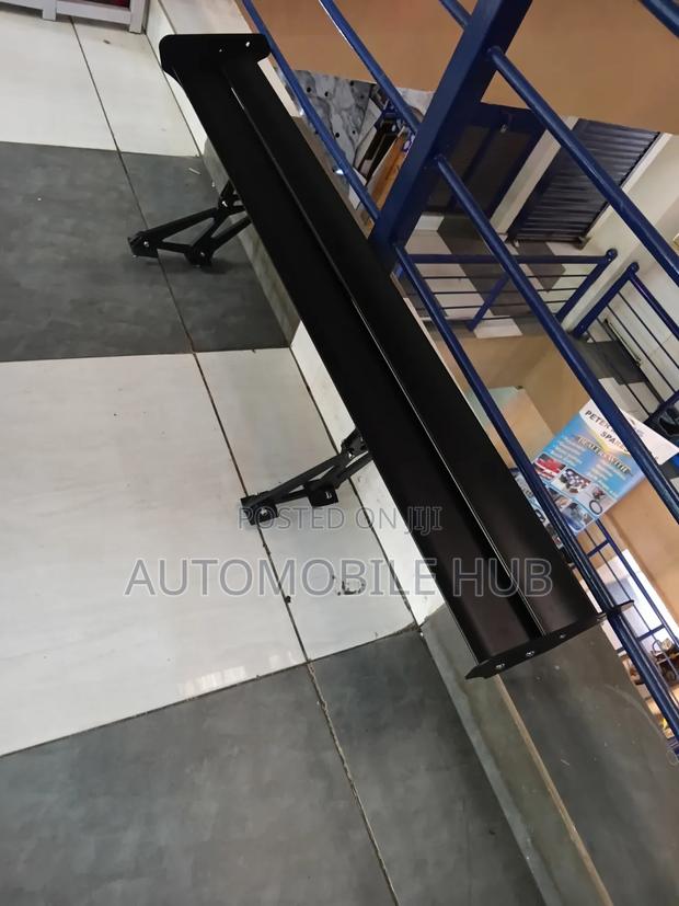 Universal Double Blade GT Spoiler - Adjustable Matte Black Racing Wing - main view
