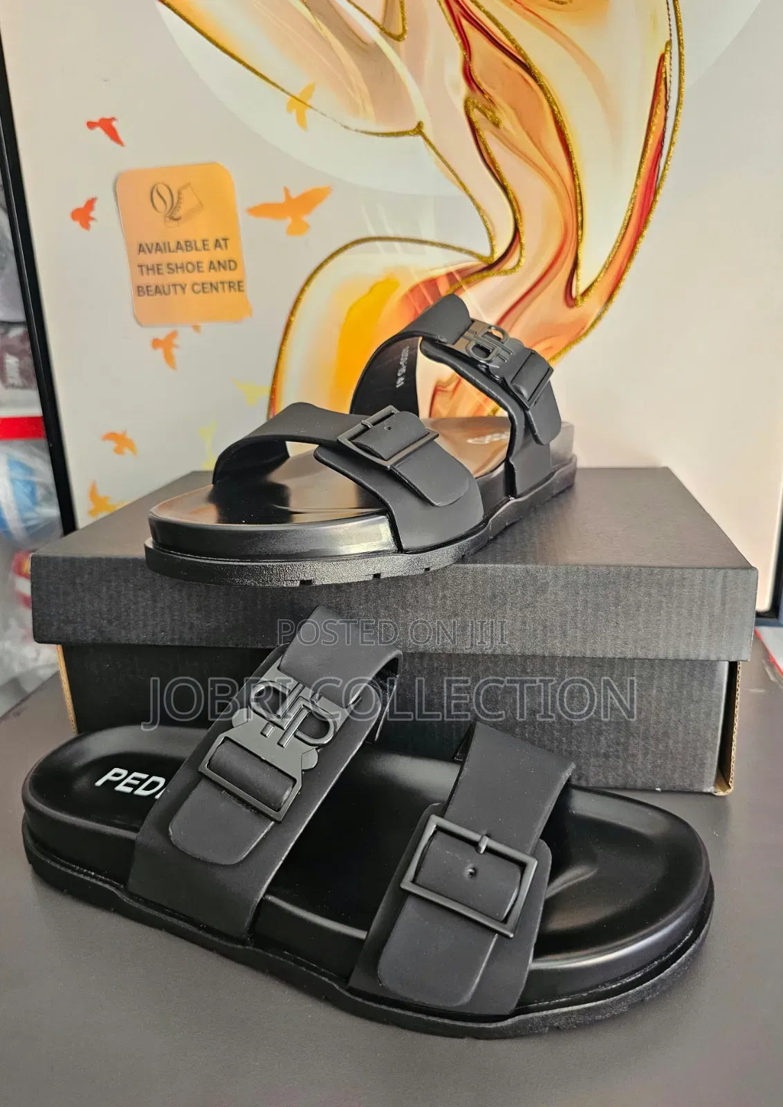 Black 
Pedro Buckled Sandals