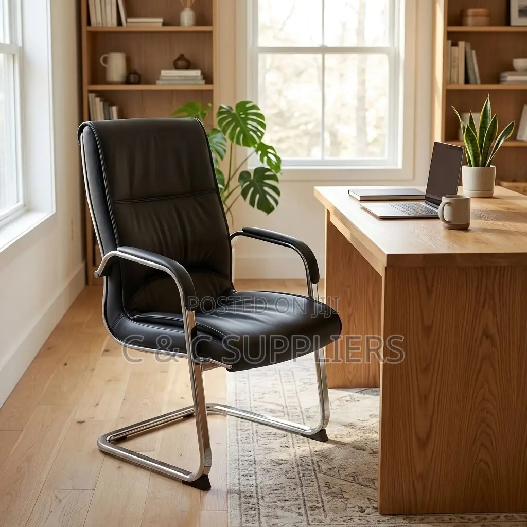 Leather Waiting Chair With Armrest.